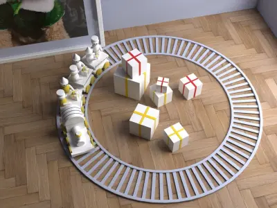 Train 3D Toys Room Low-poly 3D model