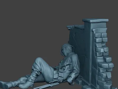 German soldier ww2 Killed3 G6 3D print model
