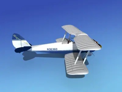 Dehavilland DH82 Tiger Moth V11 3D model