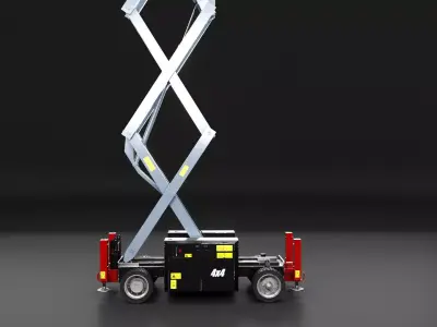 Scissor Lift - Game Ready PBR - 3 LODs 3D model