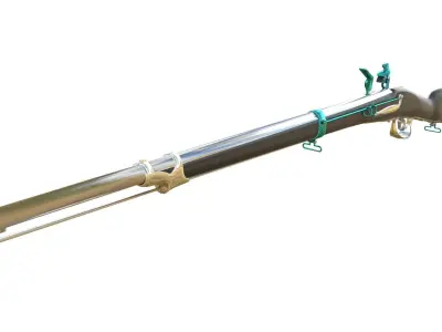 French Cavalry Flintlock Carbine Low-poly 3D model