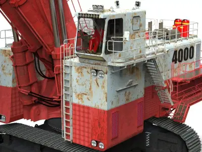 Poclain Hydraulic Mining Excavator On Site 3D model