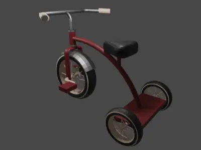 Old Tricycle 3D Model Low-poly 3D model