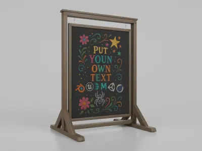 Rustic Charm Signage Bundle - Customizable Chalkboards 3D model