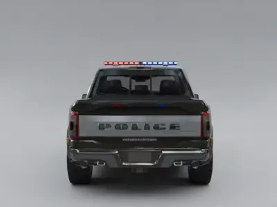 Low Poly Tactical Police Pickup Truck  -Modular and Game Ready Low-poly 3D model