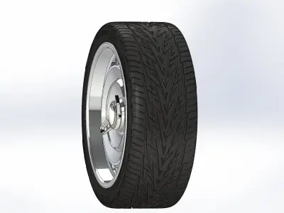 Custom wheels Schott BelAir 22inch for scale model 3D print model