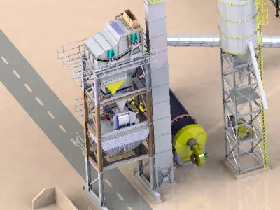 asphalt plant 160 tons -hour complete project 3D model