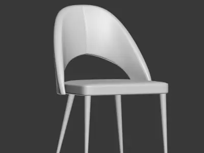 Gloria Modern Blue Antique Brass Dining Chair  3D model