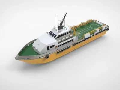 Crewboat Y ferry boat 3D model