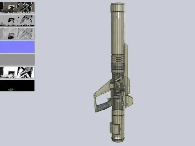 Scifi bazooka Low-poly 3D model order