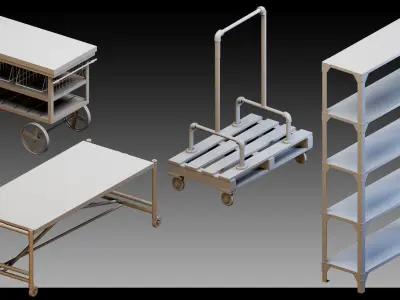 58 Interior Objects- Vol 03- High detail 3d models 3D model