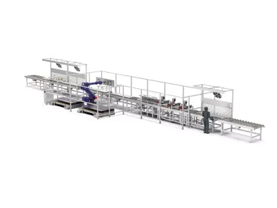 Automatic Elevator Door Panel Assembly Line 3D model