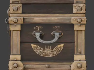Ancient Egyptian Treasure Chest Low-poly 3D model buy