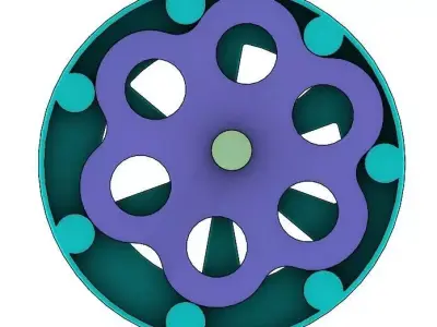 Mechanical Principle-External cycloidal gear set-Lobes 6 Free 3D print model