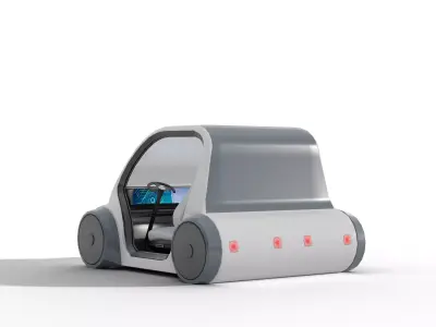 Futuristic Autonomous Car Concept Low-poly 3D model