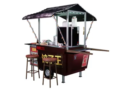 Asian Food Stand 3D model