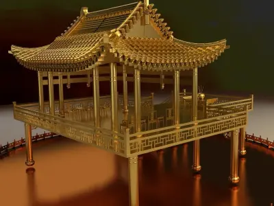 Chinese ancient  Pavilion 3D model
