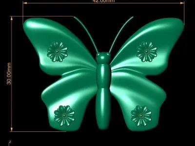  floral butterfly design 3D print model