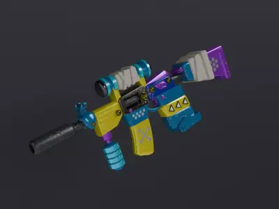 Low Poly M16-Style Rifle 3D Model  Game Ready PBR 3D model