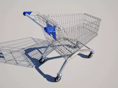  Shopping Cart Low-poly 3D model