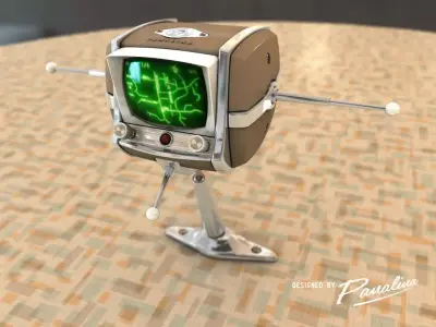 Fifties-look GPS navigation display - 3d model 3D model