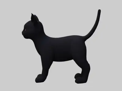 Cat Black  Low-poly 3D model