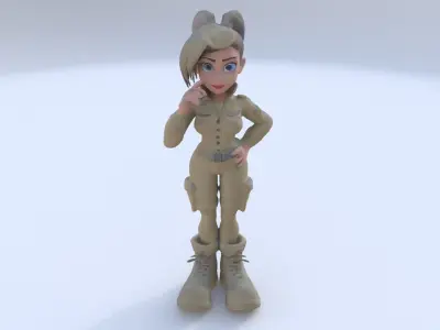 Military Personnel female 3D model