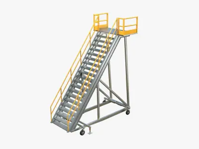 Airplane Stairs PBR Low-poly 3D model