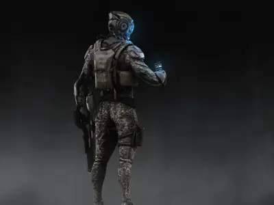 Sci Fi Soldier Low-poly 3D model purchase