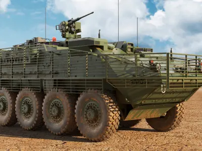 M1130 Stryker CV Slat Armour 3D model