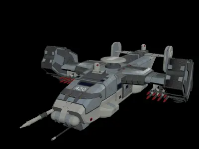 Military Spaceship Low-poly 3D model