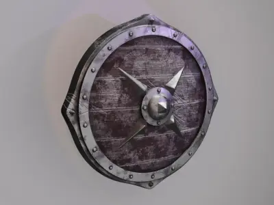 Viking War Shield Low-poly 3D model