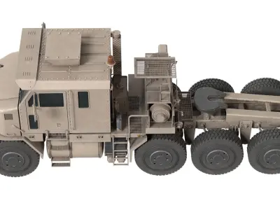 Oshkosh M1070 Army Tank Transporter Low-poly 3D model