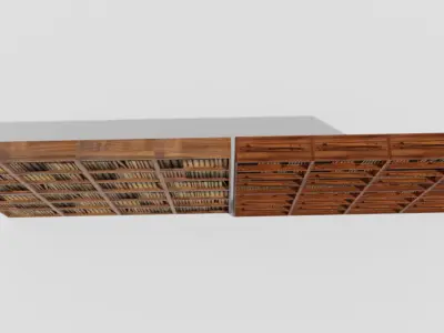 Bookshelf Bookcase Library 3D model