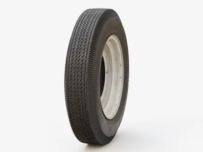 Vintage Car Wheel PBR 3D model