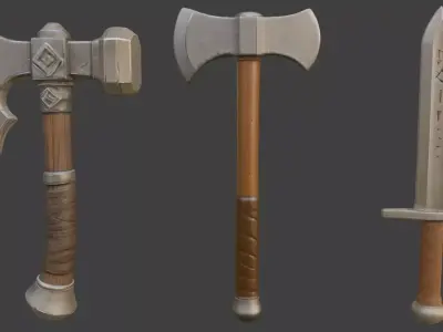 Weapons pack FREE Free low-poly 3D model