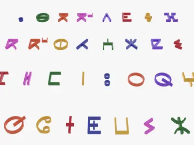 Tifinagh Colored Alphabet 3D model