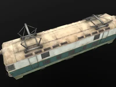 Locomotive Russian Low-poly 3D model