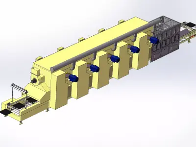 Paint baking production line 3D model