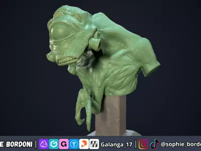 Vortigaunt bust half life stl free  Free 3D print model