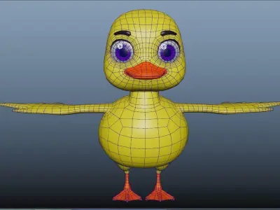 Duck 3d model  Cartoon  style high quality  Low-poly 3D model