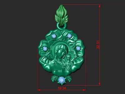 THE KAZAN MOTHER OF GOD PENDANT  3D print model