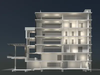 Office building in section cut 24ZZ39 3D model