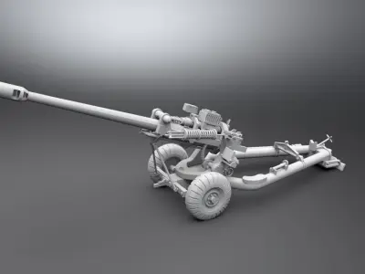 L118 105mm Light Artillery scale model 3D print model