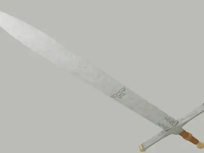 Rune Engraved Sword or Longsword Low-poly 3D model