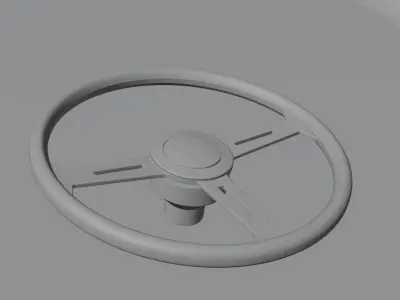 Woodgrain steering wheel Low-poly 3D model