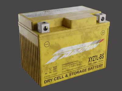 Motorcycle Battery Dust Low-poly 3D model get