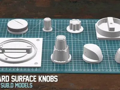 35 Sub-D Hard Surface Knobs 3D model