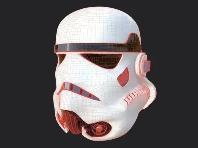DIY star wars stormtrooper helmet Low-poly 3D model