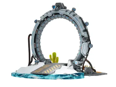 Sci-Fi Portal Gateway  Low-poly 3D model